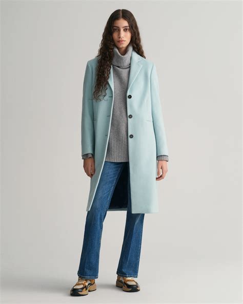 Linen Wool Blend Tailored Coat in Clay 